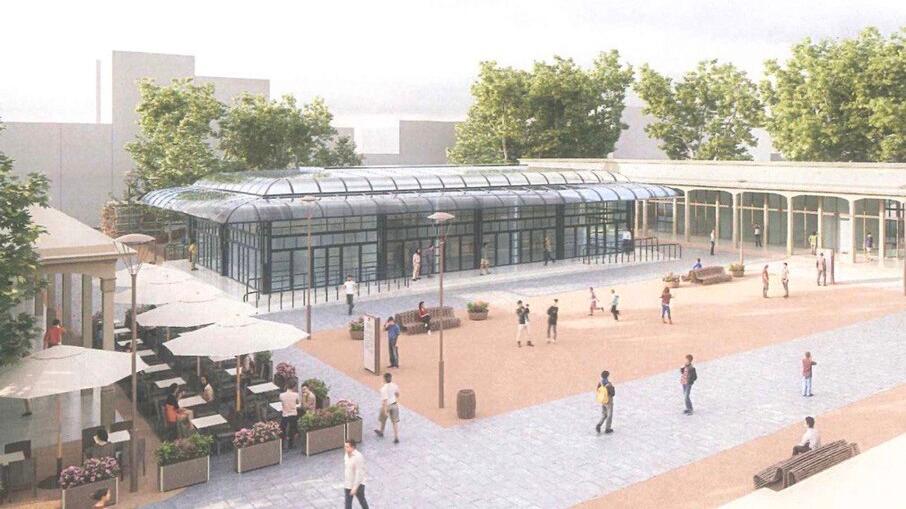 Un’immagine del progetto di recupero del mercato di piazza Cavour, all’insegna della ristorazione