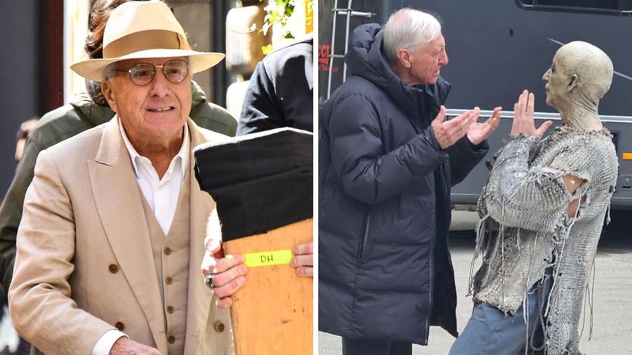 
	A sinistra Dustin Hoffman a destra un altro scatto dal set&nbsp;

