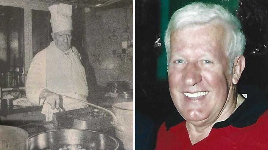 
	A sinistra Gianfranco Schlemmer in cucina in una foto d&rsquo;epoca

