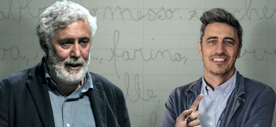 
	Francsco Piccolo e Pif nella locandina dello spettacolo

