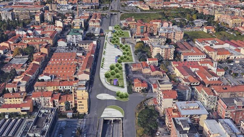 Il rendering del progetto per il sottopasso del Soccorso