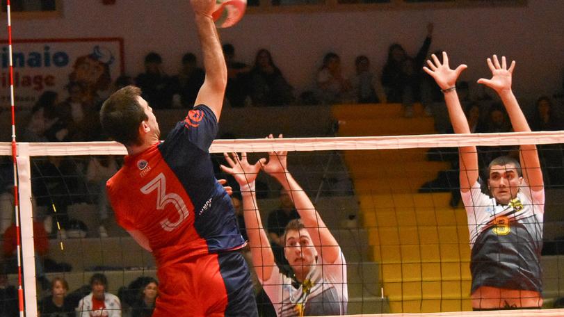 Una schiacciata della Sacma durante una gara di questo campionato (foto Marco Vedovi)