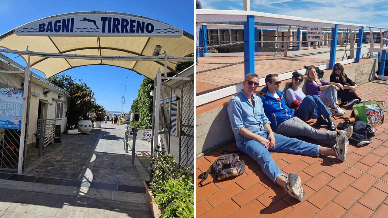 I Bagni Tirreno con il suo cancello aperto e il primo vero giorno di “estate anticipata” ai Bagni Lido
