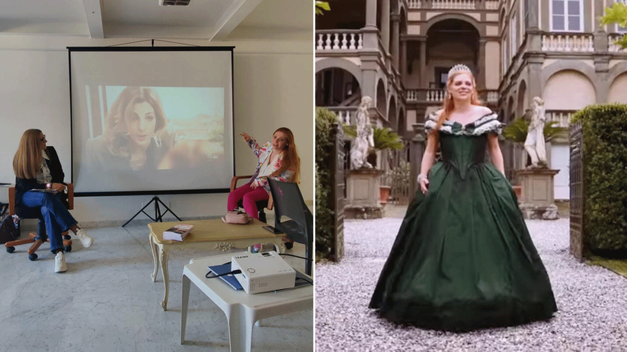 A sinistra l’incontro al Mug2, a destra un momento della trasmissione