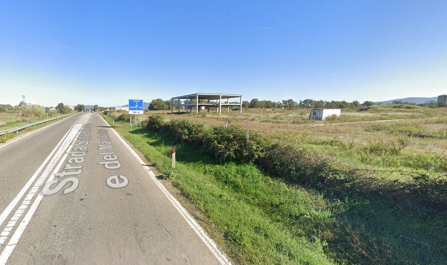 
	La Statale 388 nei pressi dell'incrocio con la Provinciale 15 per Solarussa (immagine da Google Maps)

