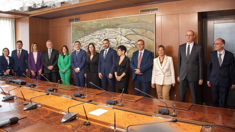 La giunta Todde<em> (foto Mario Rosas)</em>