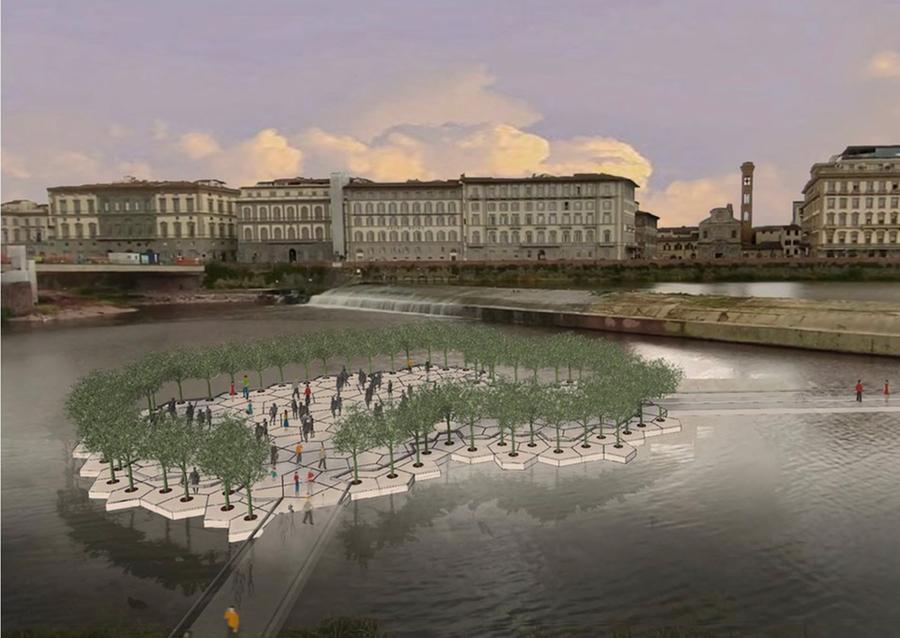 Firenze, una terrazza galleggiante sull’Arno. A cosa potrà servire?: «Non solo per le passeggiate»