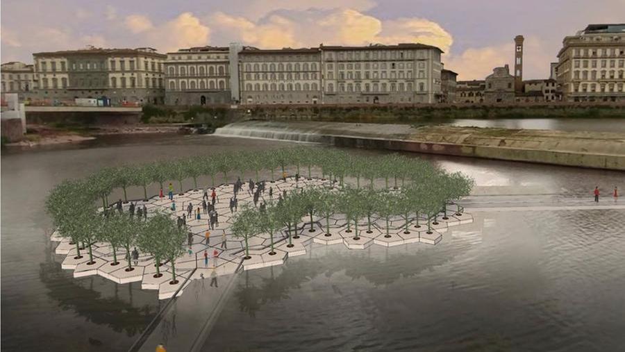 Firenze, una terrazza galleggiante sull’Arno. A cosa potrà servire?: «Non solo per le passeggiate»