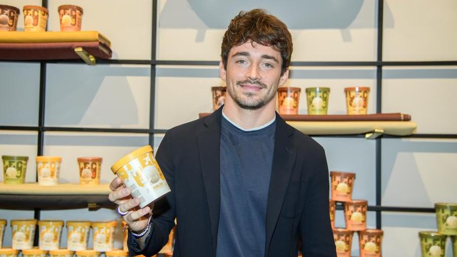 Leclerc con il gelato Grom