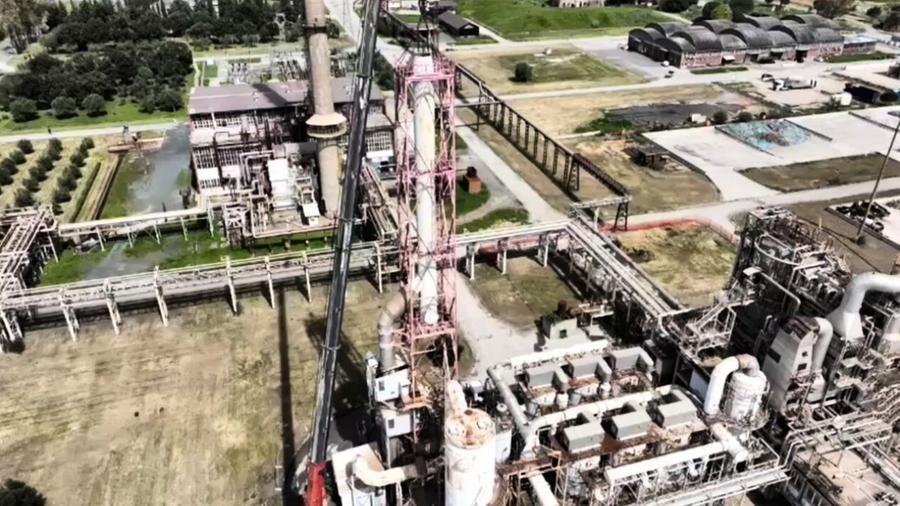 
	Una veduta aerea dell'area che ospiter&agrave; l'impianto

