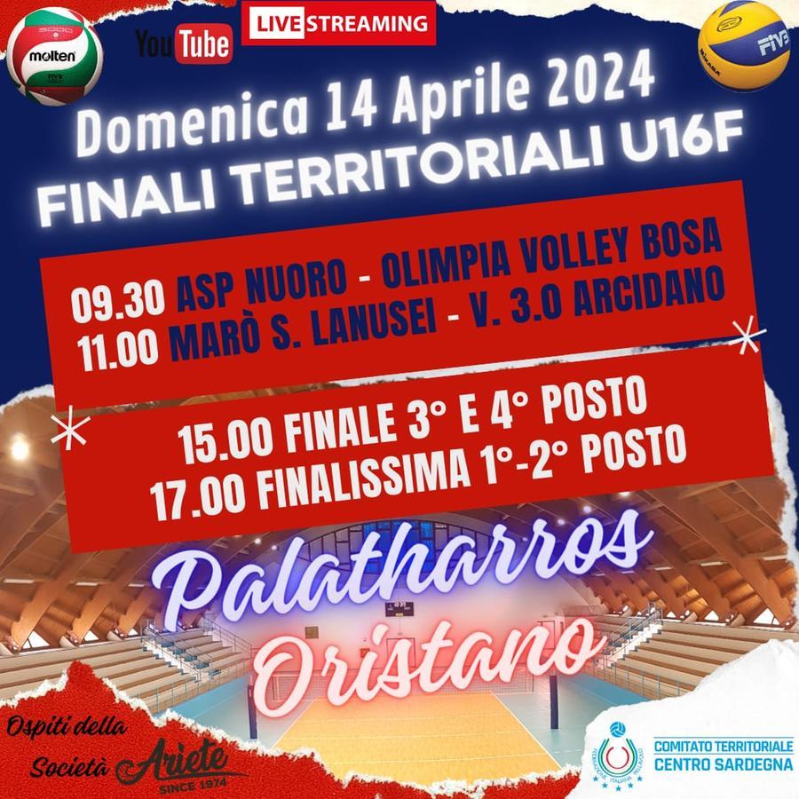 
	La locandina delle finali territoriali U16 femminile&nbsp;di volley

