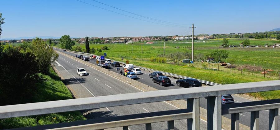 
	L'incidente visto dall'alto (foto Franco Silvi)

