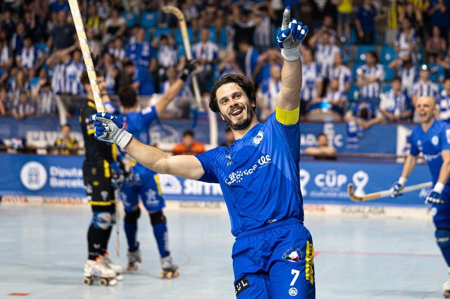
	L&rsquo;esultanza di Federico Pagnini al termine del match (Foto World Skate Europe)

