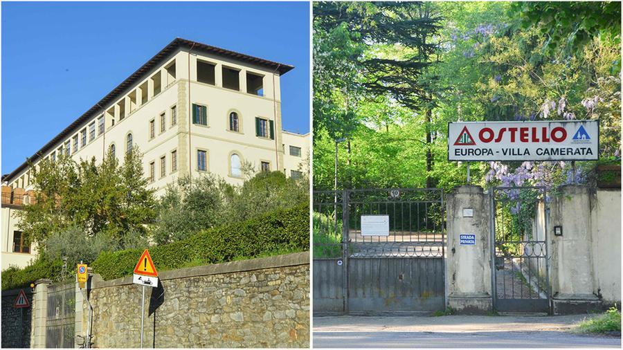 L’ex collegio La Querce e a destra Villa di Camerata dove c’era l’ostello