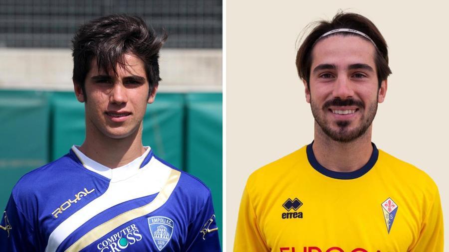 
	Mattia Giani con la maglia dell'Empoli e con quella del Castelfiorentino

