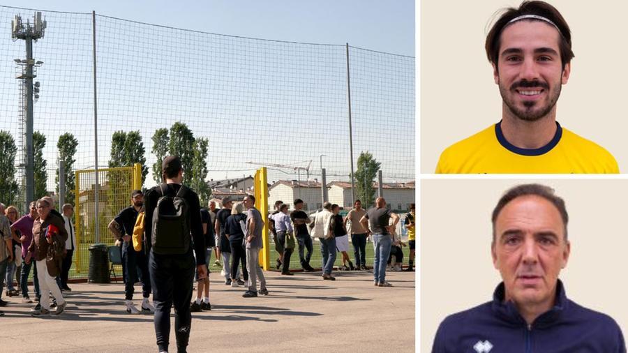 
	Il campo del Lanciotto in cui &egrave; avvenuta la tragedia, in alto Mattia Giani, in basso il mister Nico Scardigli

