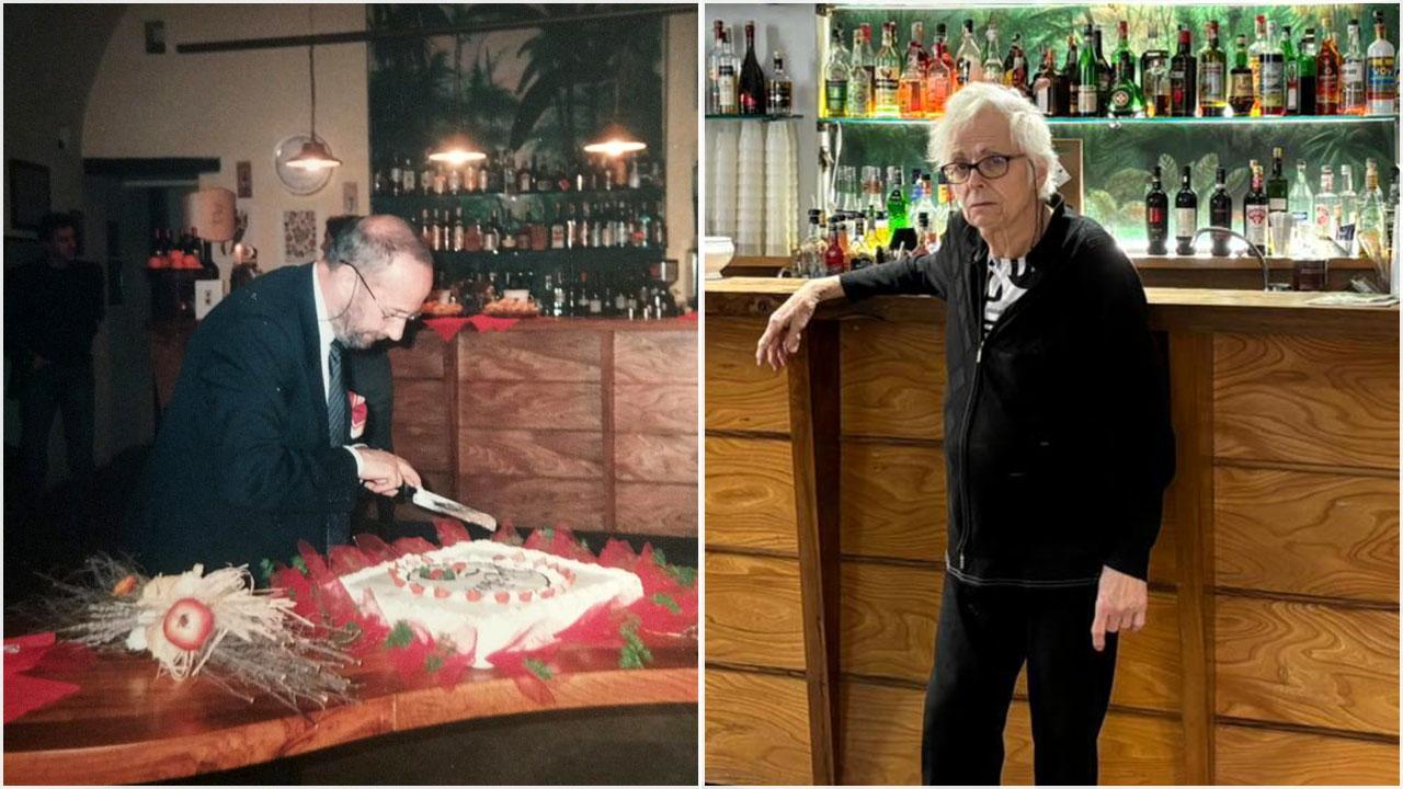 Daniele Martinelli e, a destra, la moglie Leda Immolesi nel locale che porta avanti con la figlia