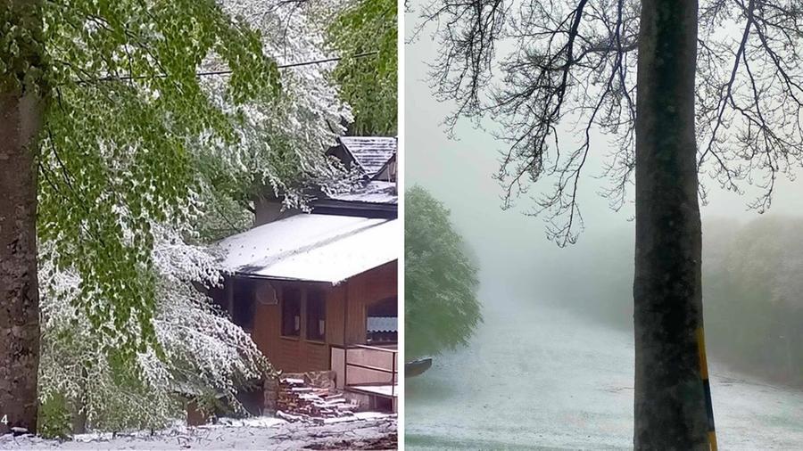 
	La neve sul Monte Amiata il 17 aprile (Foto Scoiattolo Sport)

