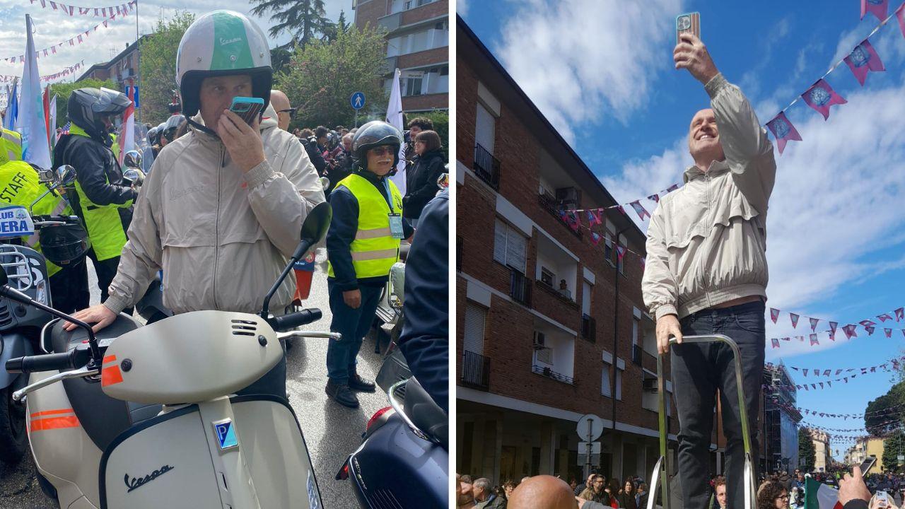 Rudy Zerbi al raduno mondiale: «Le donne e la Vespa sono le cose più belle della vita»