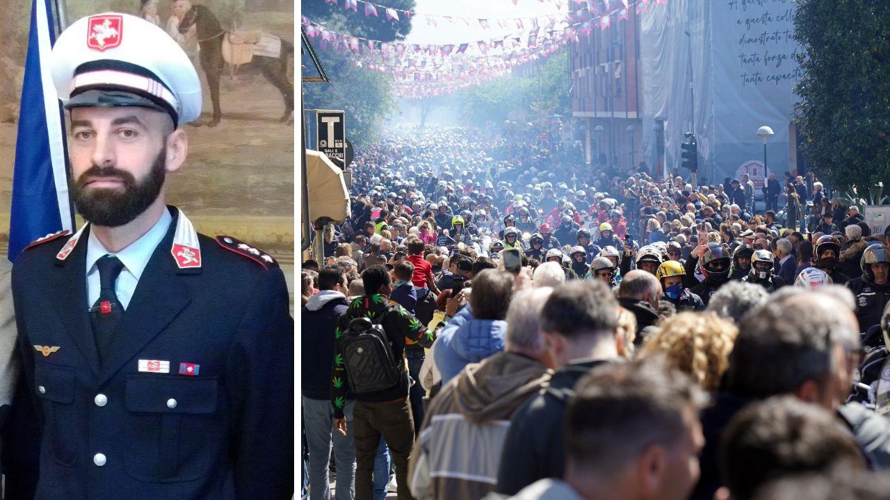 
	Il comandante Francesco Frutti e la parata in centro a Pontedera

