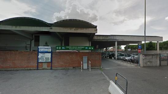 L'ingresso del parcheggio del centro socio-sanitario Giovannini