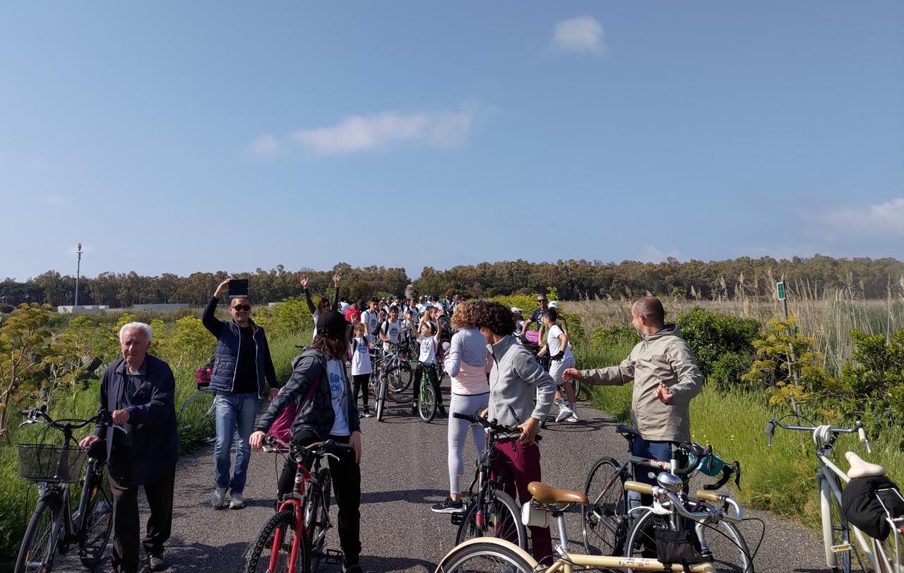 
	I ciclisti impegnati nella ciclopedalata

