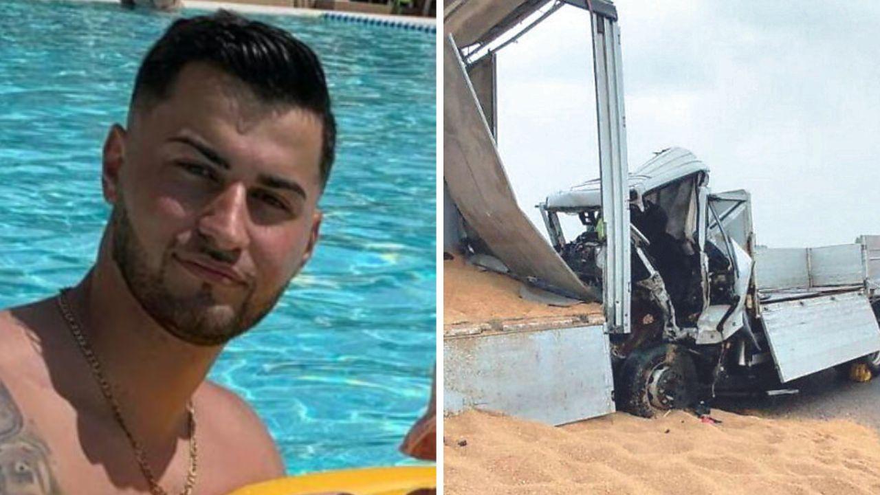 Haris Shala e il suo camion dopo lo schianto mortale
