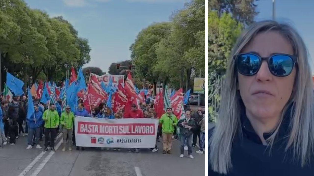 Carrara, in migliaia allo sciopero dopo le frasi choc dell’imprenditore Franchi. La sorella di una vittima sul lavoro: «Sono qui per difendere chi non può più farlo»