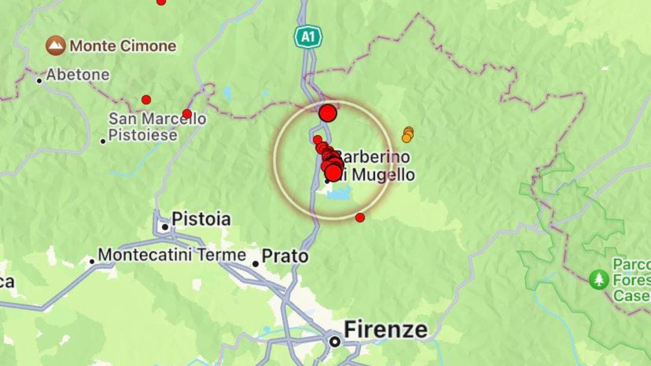 
	La zona dello sciame sismico

