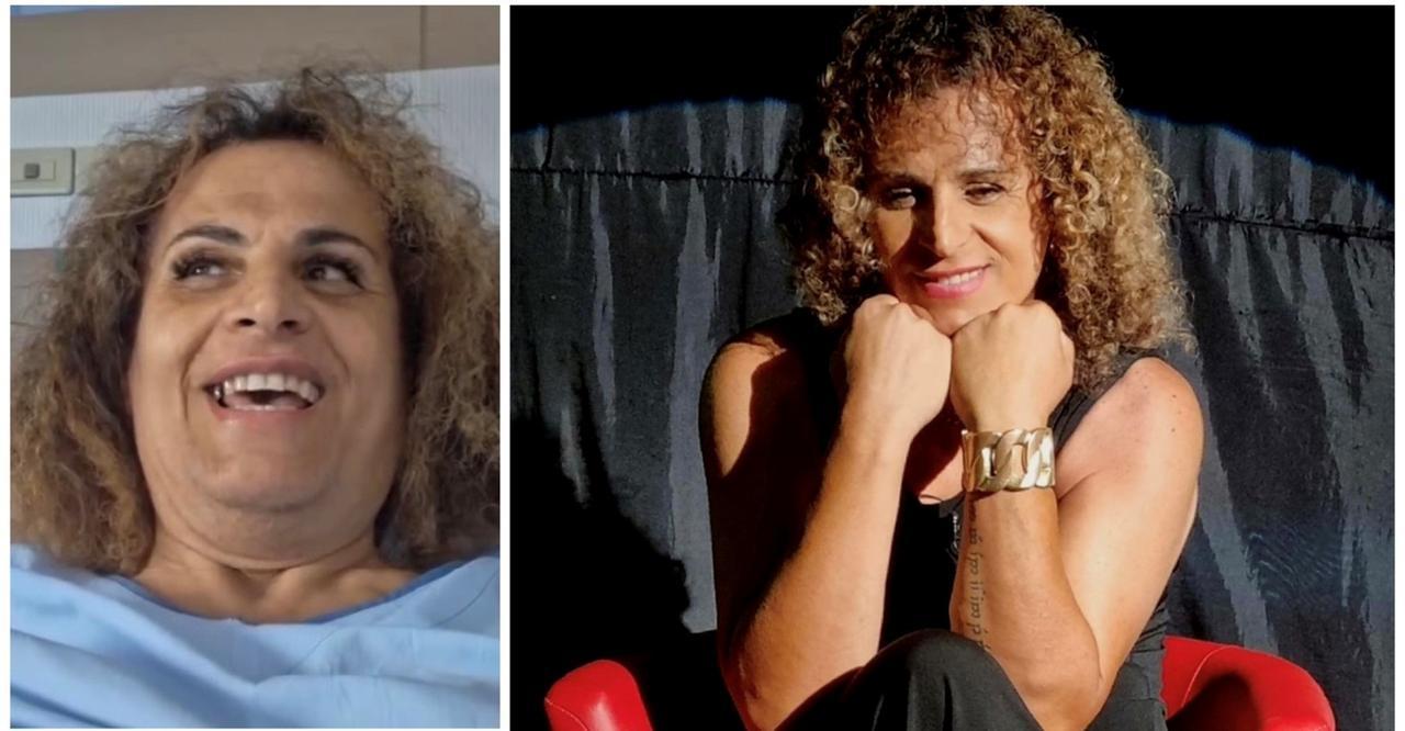 
	Carla Baffi in un frame del video dal letto d'ospedale e in una immagine di scena&nbsp;

