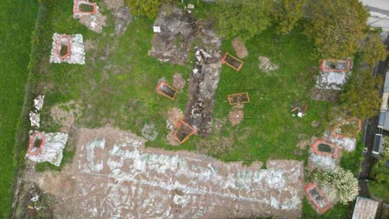 Una veduta aerea della zona in cui è stato rinvenuto l'amianto