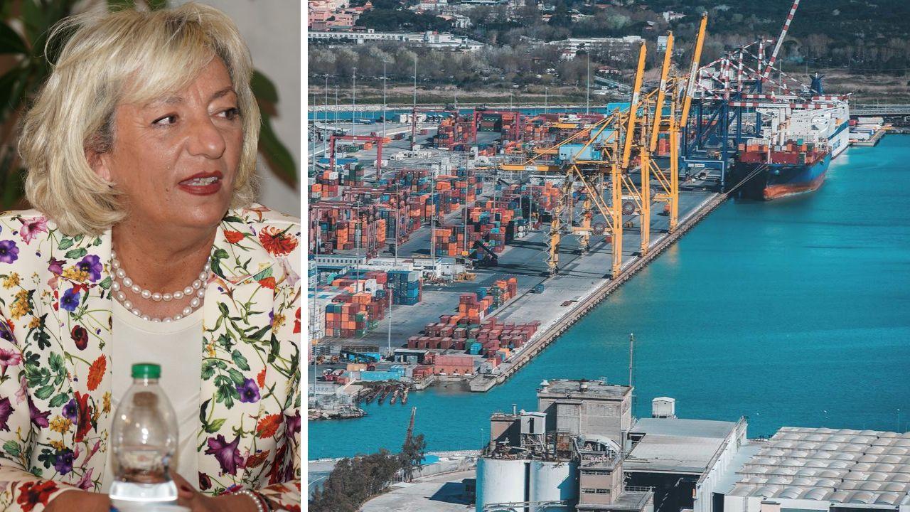 
	Roberta Macii e una veduta del porto di Livorno

