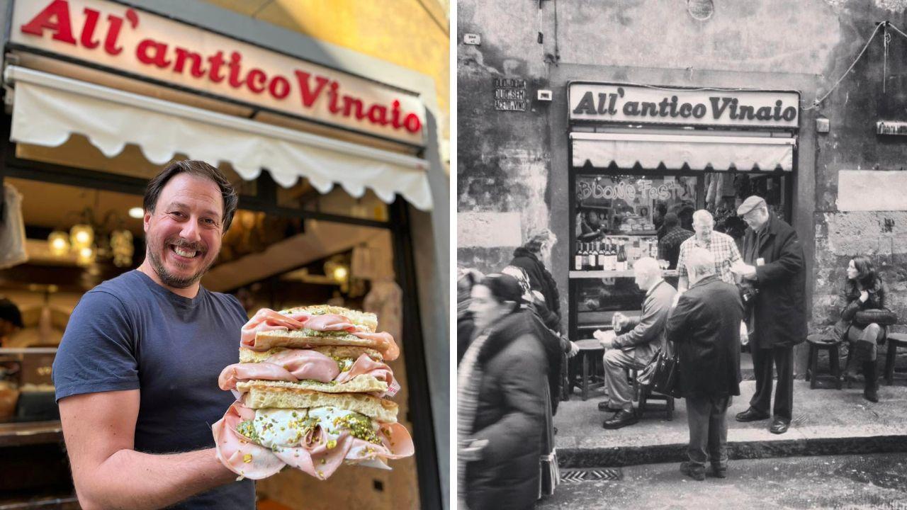 
	Due immagini dell'Antico Vinaio (foto pagina Facebook All'Antico Vinaio)

