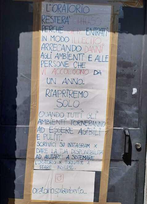 Vandali in oratorio a Spilamberto, la parrocchia: «Tocca a voi ripulire»<br>
