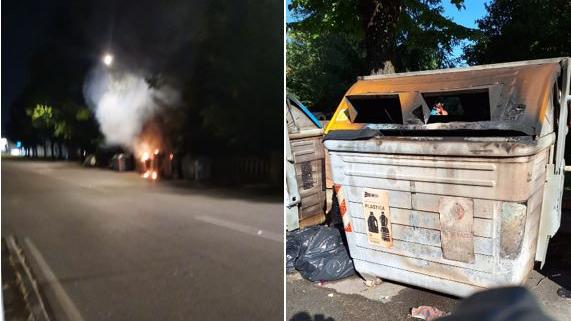 Cassonetto bruciato a Pontelagoscuro, vandali ancora in azione