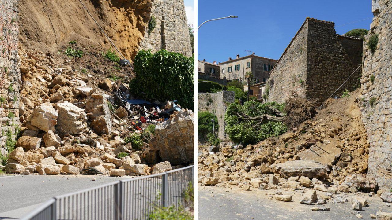 Volterra, crollo delle mura: Liliana è salva per miracolo. Il palazzo evacuato, il precedente e milioni di danni in una domenica di paura