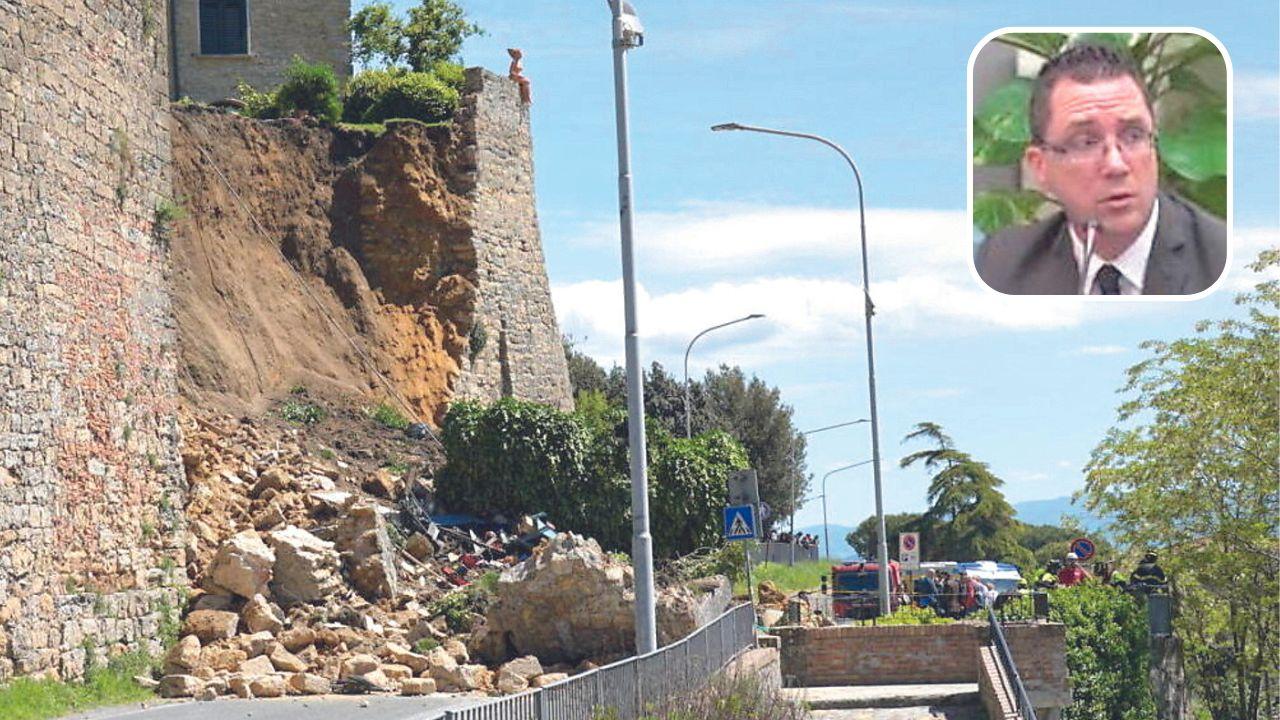 Crollo delle mura a Volterra, l'ex sindaco Buselli e il precedente del 2014: «Stop ai monitoraggi radar perché non c’erano soldi»
