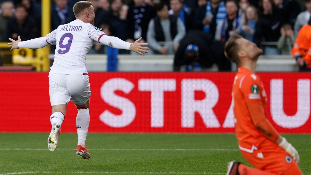 
	L'esultanza di Beltran dopo la rete che qualifica la Fiorentina

