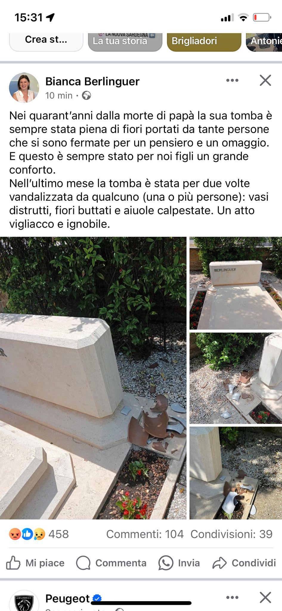 Vandalizzata la tomba di Enrico Berlinguer a Roma