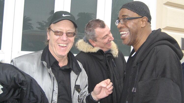 Renzo Marmugi con Abdul Jeelani, dietro Andrea Forti (Pentafoto)