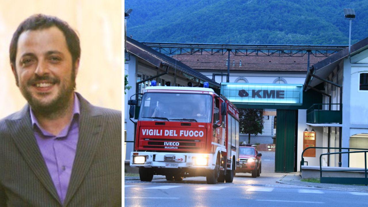 
	La vittima Nicola Corti e l'ingresso della Kme

