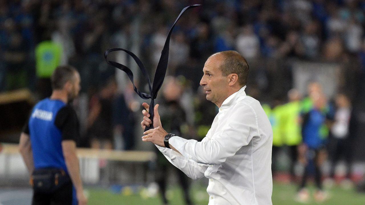 
	Il tecnico della Juventus Massimiliano Allegri scatenato nel finale di gara

