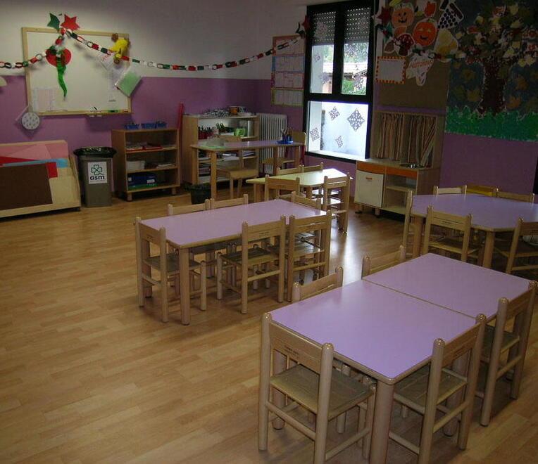 L’interno della scuola dell’infanzia di Poggio alla Malva