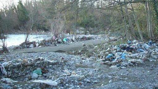 Una veduta di un tratto del torrente Taverone