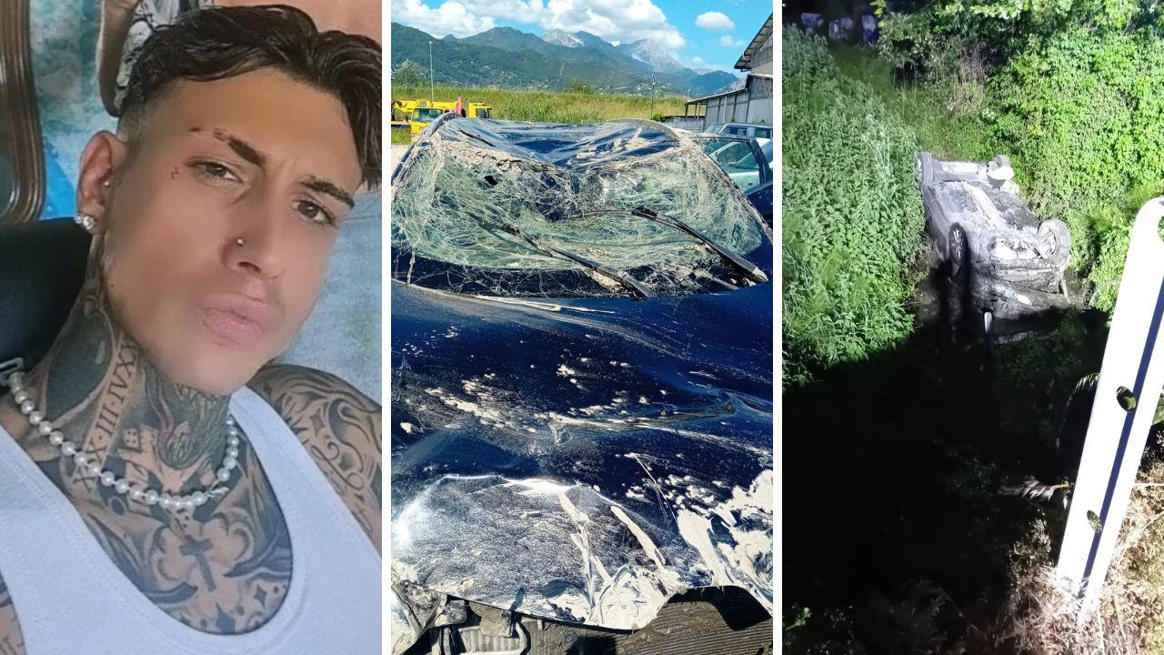 
	Alessandro Comparini e l'auto nel fosso

