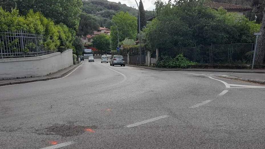 L'incrocio con via Diaz