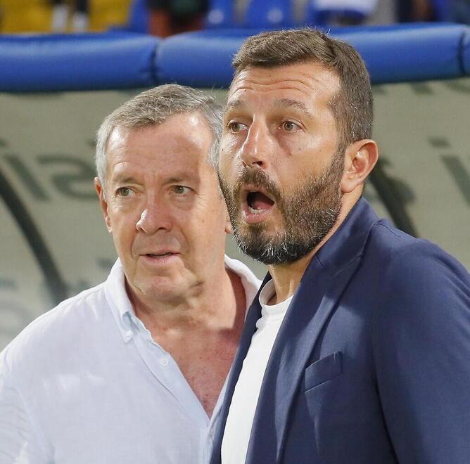 Il direttore sportivo Stefanelli col patron Knaster