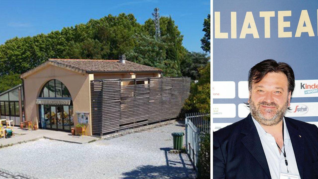 
	Il bar all'ingresso del Cus e l'ex presidente Aprile

