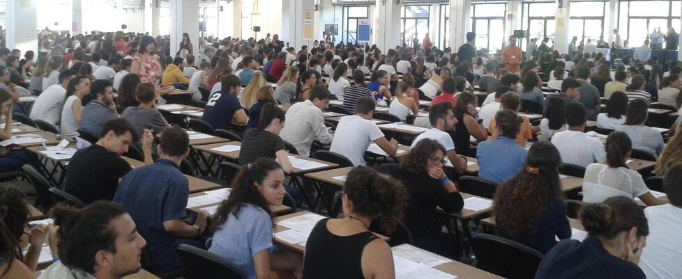 Il Polo Fiere durante un test di ammissione all’Università degli anni passati