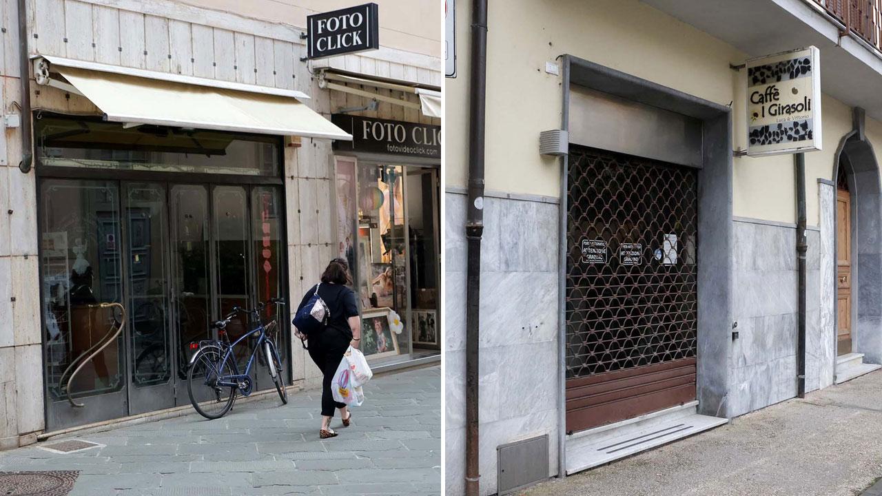 A sinistra il Bar del Teatro di via Bastione a Massa e il Caffé I Girasoli di via Aronte a Carrara (foto Massimo Matelli)
